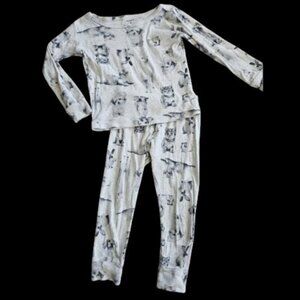 CARTER'S Gray Pet Print Long Sleeved Cotton Pajamas Girls Size 2T